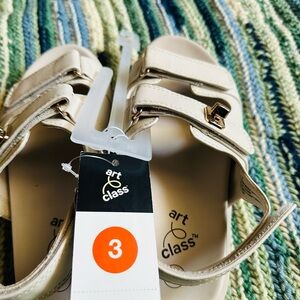Art Class Cream Sandals with Contoured Footbed